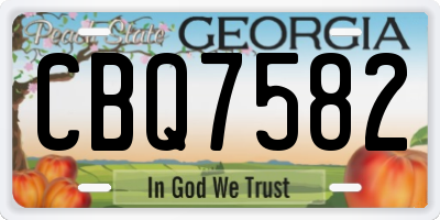 GA license plate CBQ7582