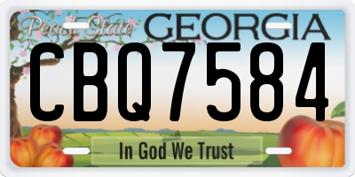 GA license plate CBQ7584