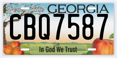 GA license plate CBQ7587