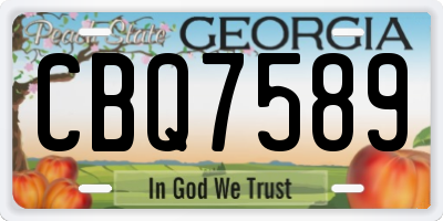 GA license plate CBQ7589