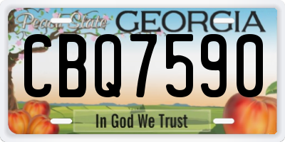 GA license plate CBQ7590