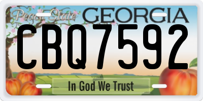 GA license plate CBQ7592