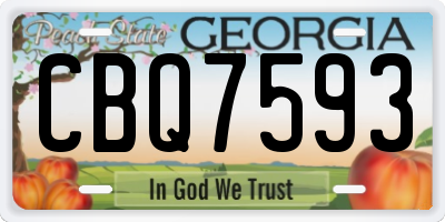 GA license plate CBQ7593