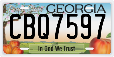 GA license plate CBQ7597