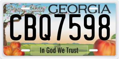 GA license plate CBQ7598