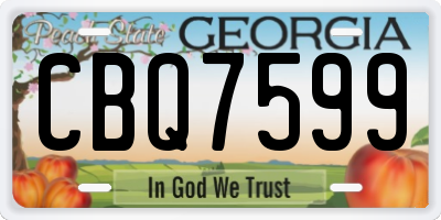 GA license plate CBQ7599