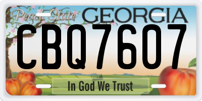 GA license plate CBQ7607