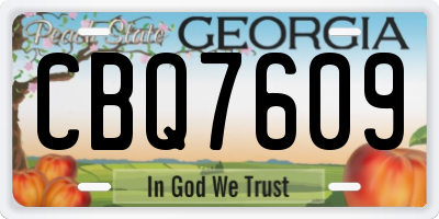 GA license plate CBQ7609