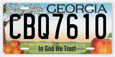 GA license plate CBQ7610