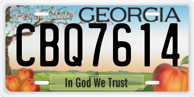 GA license plate CBQ7614