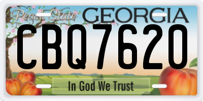 GA license plate CBQ7620