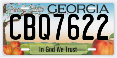 GA license plate CBQ7622