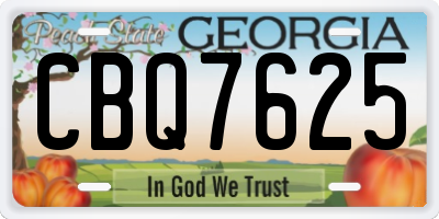 GA license plate CBQ7625