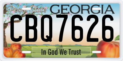 GA license plate CBQ7626