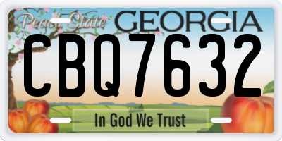 GA license plate CBQ7632