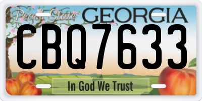 GA license plate CBQ7633
