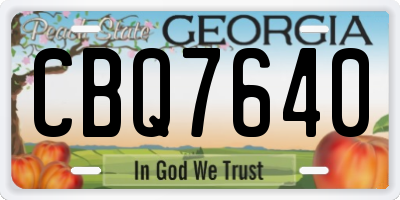 GA license plate CBQ7640