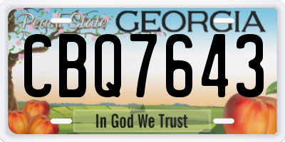 GA license plate CBQ7643