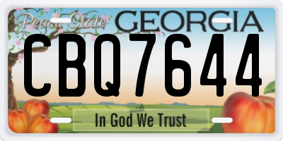 GA license plate CBQ7644