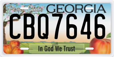 GA license plate CBQ7646