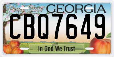 GA license plate CBQ7649