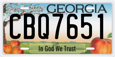 GA license plate CBQ7651