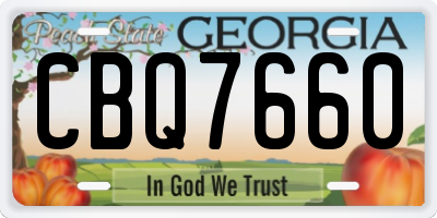 GA license plate CBQ7660