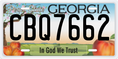 GA license plate CBQ7662