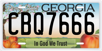 GA license plate CBQ7666