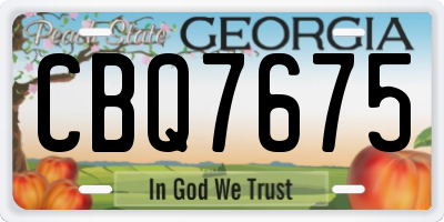 GA license plate CBQ7675