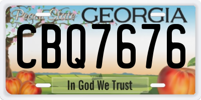GA license plate CBQ7676