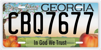 GA license plate CBQ7677