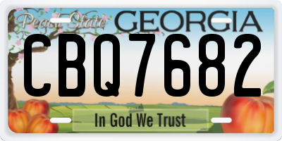 GA license plate CBQ7682