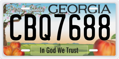 GA license plate CBQ7688