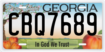 GA license plate CBQ7689