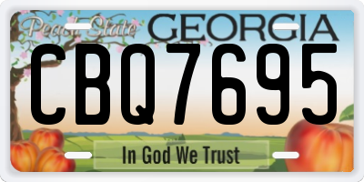 GA license plate CBQ7695