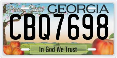 GA license plate CBQ7698