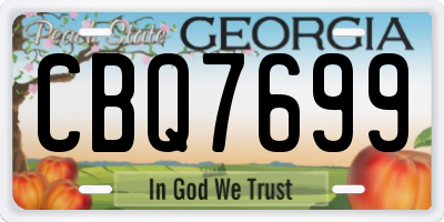 GA license plate CBQ7699