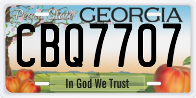 GA license plate CBQ7707