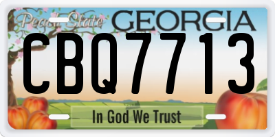 GA license plate CBQ7713