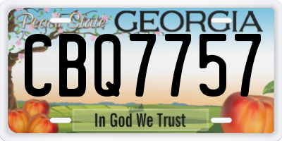 GA license plate CBQ7757