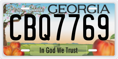 GA license plate CBQ7769