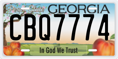GA license plate CBQ7774