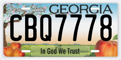 GA license plate CBQ7778