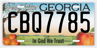 GA license plate CBQ7785