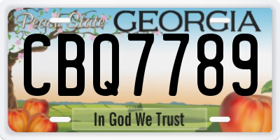 GA license plate CBQ7789