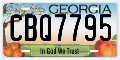 GA license plate CBQ7795