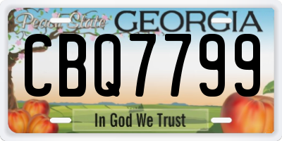GA license plate CBQ7799