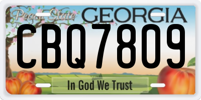 GA license plate CBQ7809