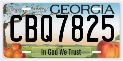 GA license plate CBQ7825